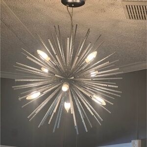 Modern Silver Starburst Chandelier